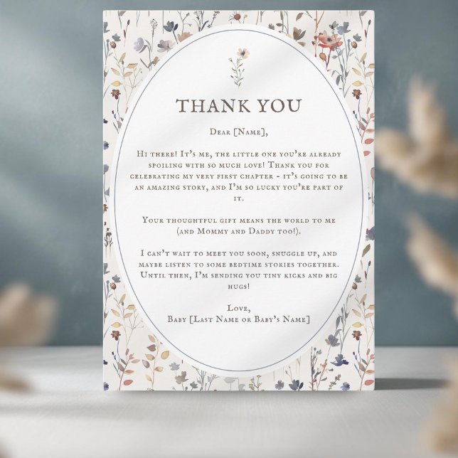 Baby Shower Watercolor, Vildblomma Tackkort Tack Kort (Skapare uppladdad)