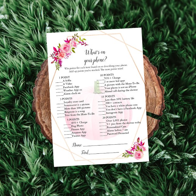 Baby Shower What's on your Mobil Game Pumpkin Inbjudningar (Skapare uppladdad)