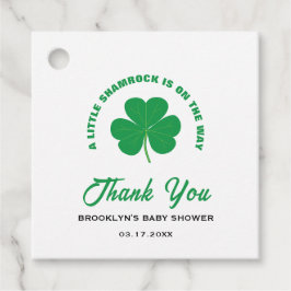 Baby Shower White Grönt Irish Little Shamrock Cool Gåvor Etiketter