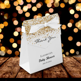 Baby Shower white guld tack Presentaskar