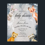 Baby Shower Winter Woodland Animals Helgdag Invita<br><div class="desc">En design per lakan. Budgetinbjudningar innehåller inte kuvert. Den här designen kan vara personlig i det område som tillhandahålls genom att ändra fotot och/eller text. Du kan också anpassa den genom att klicka på Anpassa den här mallen och sedan välja klicka för att anpassa ytterligare alternativ och ta bort eller...</div>