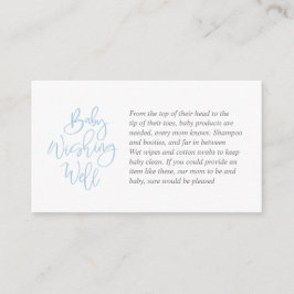 Baby Shower, Wishing well, Blue Bell grått Script Tilläggskort