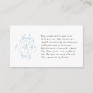 Baby Shower, Wishing well, Blue Bell grått Script Tilläggskort