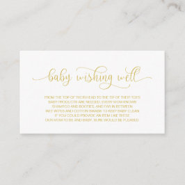 Baby Shower, Wishing well, Hand Lettered Guld Tilläggskort