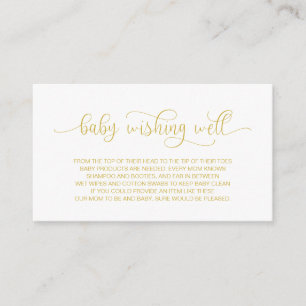 Baby Shower, Wishing well, Hand Lettered Guld Tilläggskort