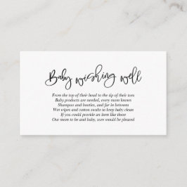 Baby Shower, Wishing well, Kreativ Black Script Tilläggskort