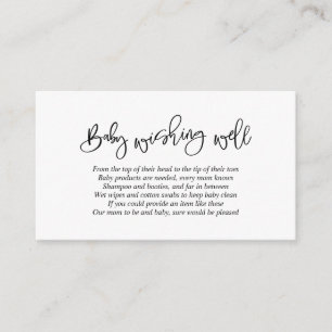 Baby Shower, Wishing well, Kreativ Black Script Tilläggskort