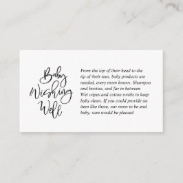 Baby Shower, Wishing well, Kreativ Black Script Tilläggskort