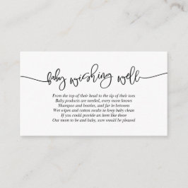 Baby Shower, Wishing well, Kreativ Black Script Tilläggskort