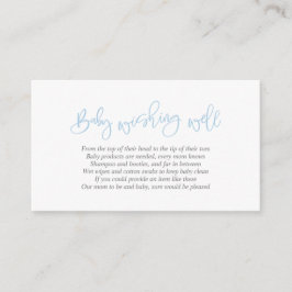 Baby Shower, Wishing well, Kreativ Blue Script Tilläggskort