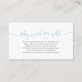 Baby Shower, Wishing well, Kreativ Blue Script Tilläggskort