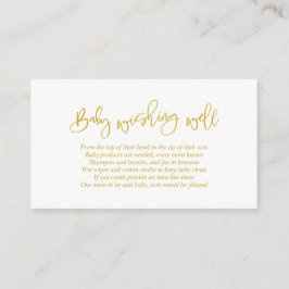 Baby Shower, Wishing well, Kreativ Guld Script Tilläggskort