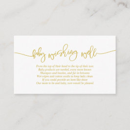 Baby Shower, Wishing well, Kreativ Guld Script Tilläggskort