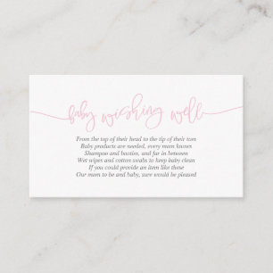 Baby Shower, Wishing well, Kreativ Rosa Script Tilläggskort