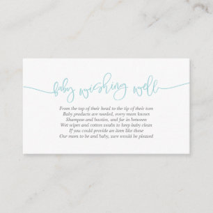 Baby Shower, Wishing well, Kreativ Tiffany Script Tilläggskort