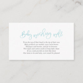 Baby Shower, Wishing well, Kreativ Tiffany Script Tilläggskort