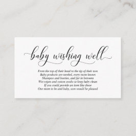 Baby Shower, Wishing well, Modern Black Script Tilläggskort