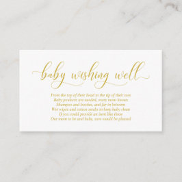 Baby Shower, Wishing well, Modern Guld Script Tilläggskort