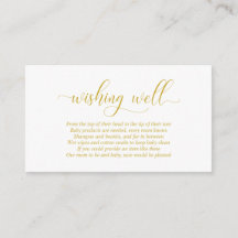 Baby Shower, Wishing well, Modern Guld Script