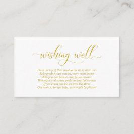 Baby Shower, Wishing well, Modern Guld Script Tilläggskort