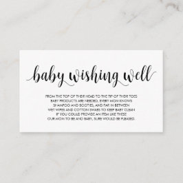 Baby Shower, Wishing well, Modern Rustic Black Tilläggskort