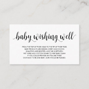 Baby Shower, Wishing well, Modern Rustic Black Tilläggskort