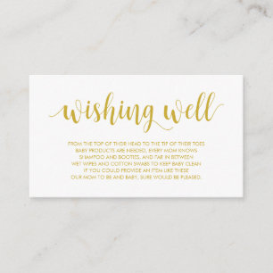 Baby Shower, Wishing well, Modern Rustic Guld Tilläggskort