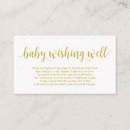Baby Shower, Wishing well, Modern Rustic Guld Tilläggskort