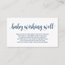 Baby Shower, Wishing well, Modern Rustic Navy Blue Tilläggskort
