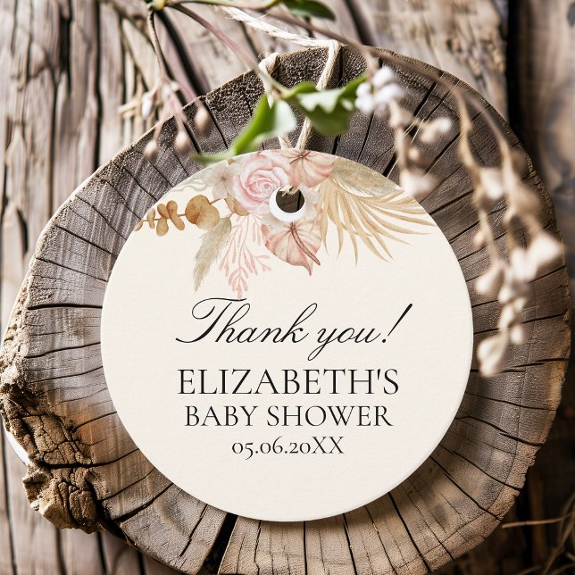 Baby Shower with Boho Rainbow Theme Gåvor Etiketter (Skapare uppladdad)