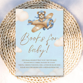 Baby Shower with Cute Aviator Teddy Bear Tilläggskort