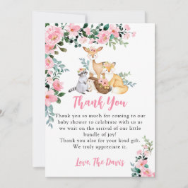 Baby Shower Woodland Animals Girl Rosa Inbjudningar