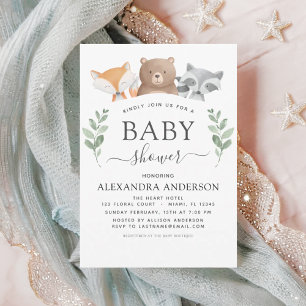 Baby Shower Woodland Eucalyptus Greenery Inbjudningar