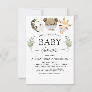 Baby Shower Woodland Eucalyptus Greenery Inbjudningar