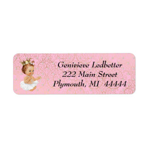 Baby showeradressetikett returadress etikett