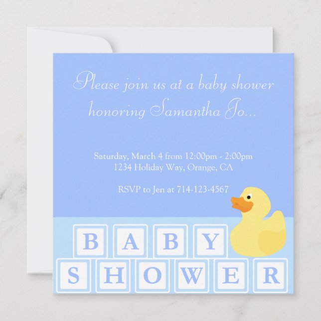 Baby showerankalodrät inbjudningar (Framsida)