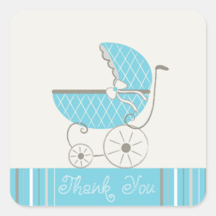 Baby showerbarnvagnklistermärkear fyrkantigt klistermärke
