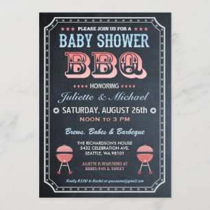 Baby showerBBQ-inbjudningar (den svart tavlan) v.2 Inbjudningar