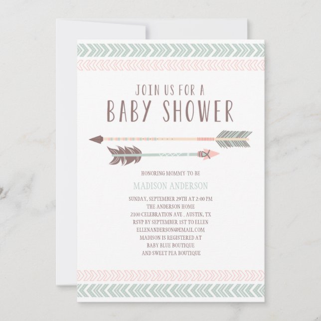 Baby showerinbjudan för Aztec | Inbjudningar (Framsida)