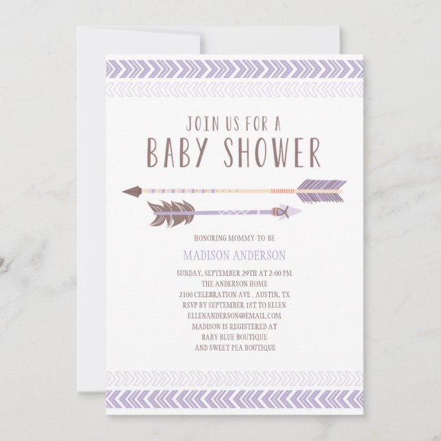 Baby showerinbjudan för Aztec | Inbjudningar (Framsida)