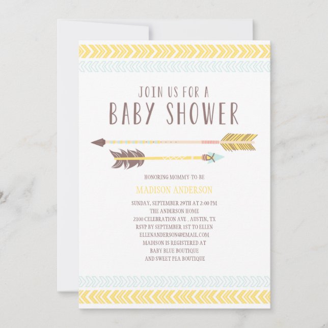 Baby showerinbjudan för Aztec | Inbjudningar (Framsida)