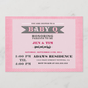Baby showerinbjudan för baby Q Inbjudningar