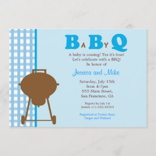 Baby showerinbjudan för BBQ BaByQ Inbjudningar