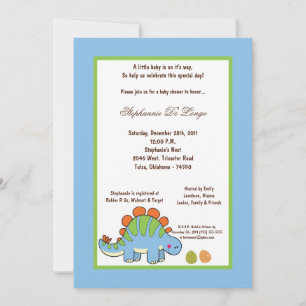 baby showerinbjudan för Dinosaur 5x7 Inbjudningar