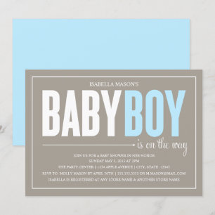 Baby showerinbjudan för pojke inbjudningar