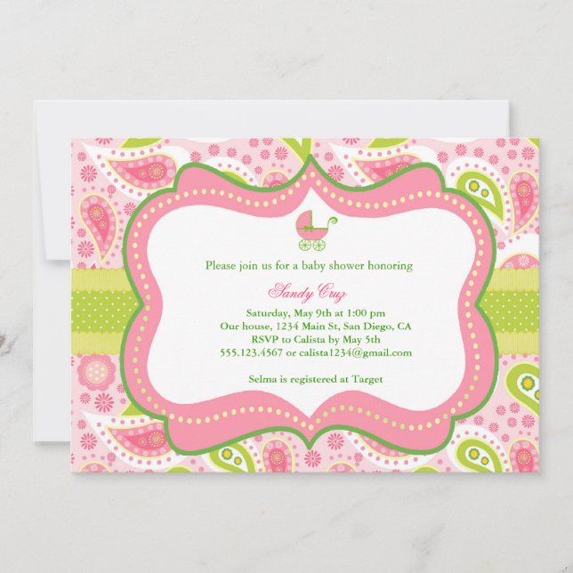 Baby showerinbjudan inbjudningar (Framsida)
