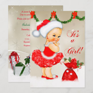 Baby showerinbjudan, julbaby shower inbjudningar