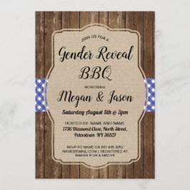 Baby showerinbjudan kopplar ihop BBQ-gender Inbjudningar