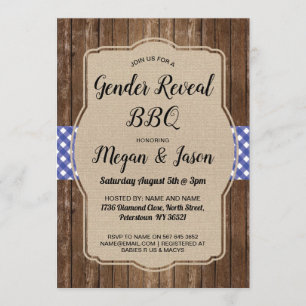 Baby showerinbjudan kopplar ihop BBQ-gender Inbjudningar