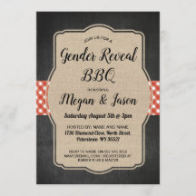 Baby showerinbjudan kopplar ihop BBQ-gender